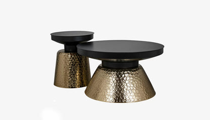 Freddie Side Table in Gold & Black Finish