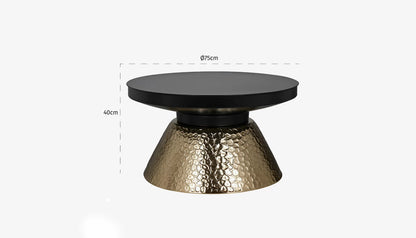 Freddie Round Coffee Table in Gold & Black Finish