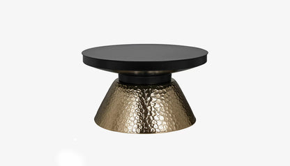 Freddie Round Coffee Table in Gold & Black Finish