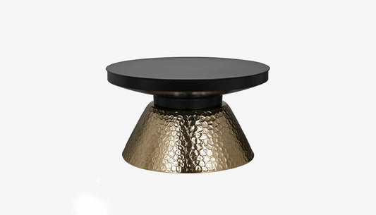 Freddie Round Coffee Table in Gold & Black Finish