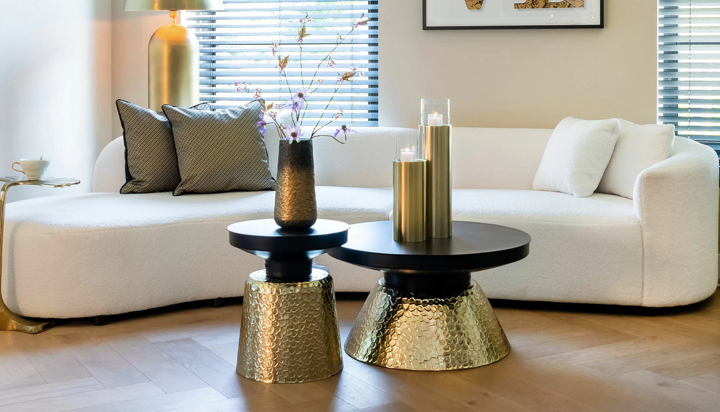 Freddie Side Table in Gold & Black Finish