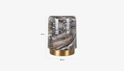 Axelle Small Side Table in Marble Effect & Gold Finish