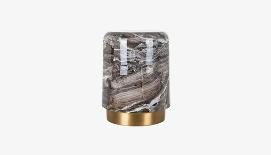 Axelle Small Side Table in Marble Effect & Gold Finish