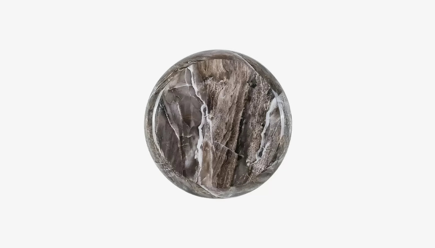 Axelle Small Side Table in Marble Effect & Gold Finish