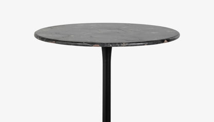 Carlten 2 Seat Round Bistro Table in Black Marble & Black Finish