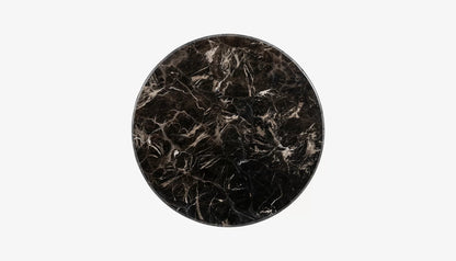 Carlten 2 Seat Round Bistro Table in Black Marble & Black Finish