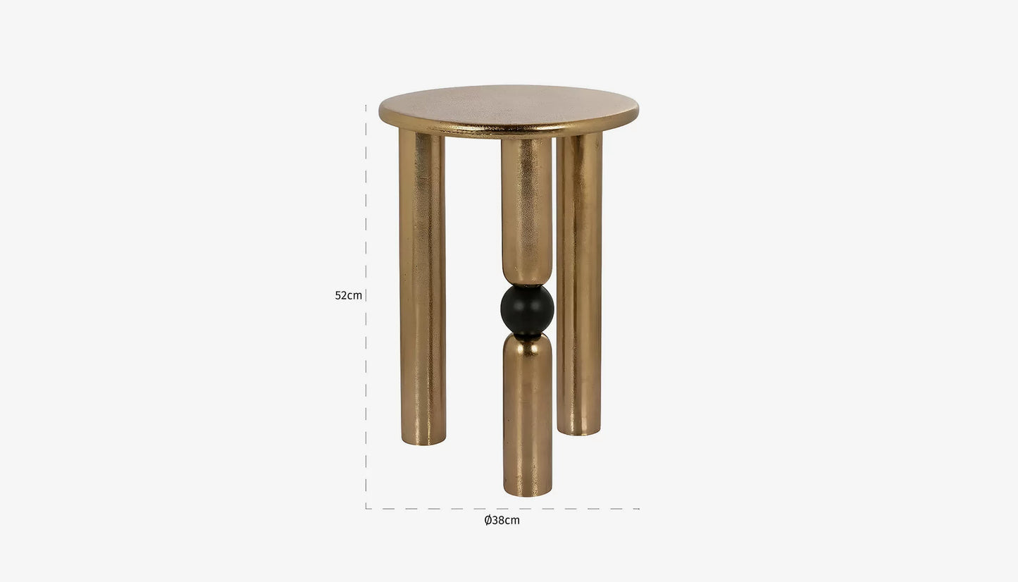 Marshall Side Table in Gold Finish