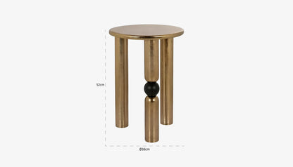 Marshall Side Table in Gold Finish