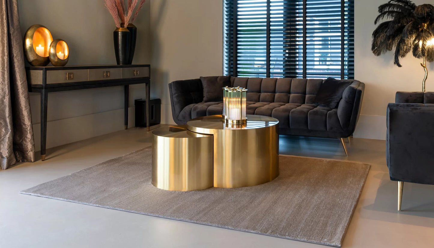 Big & Rich Set of 2 Coffee Table in Brushed Gold