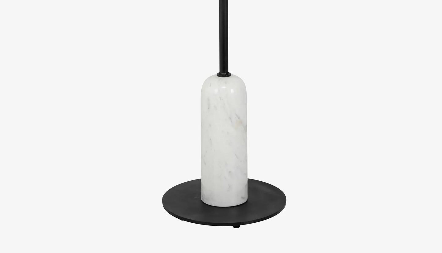 Jagger Bar Table in White Marble & Black Finish