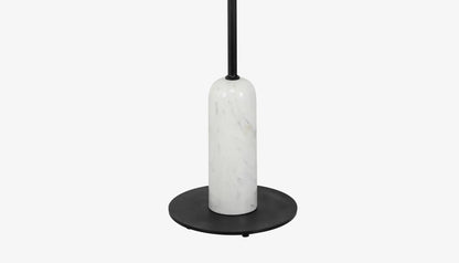 Jagger Bar Table in White Marble & Black Finish
