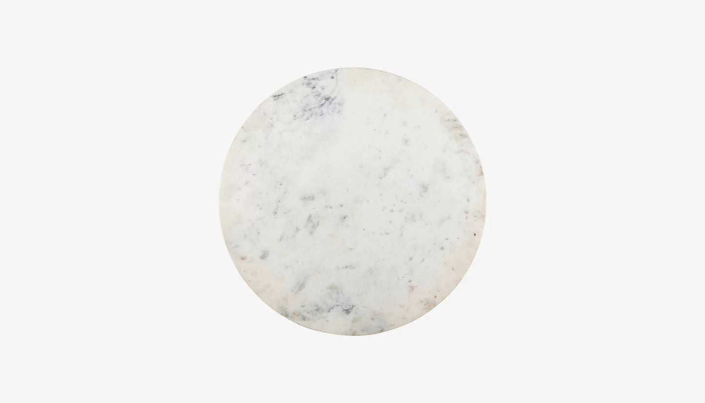 Jagger Bar Table in White Marble & Black Finish
