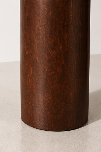 Babel Travertine and Mango Wood Curved Console Table