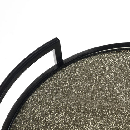 Cocktail Table Round Shagreen Leather