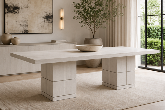 Cubist Dining Table – 240cm White Oak