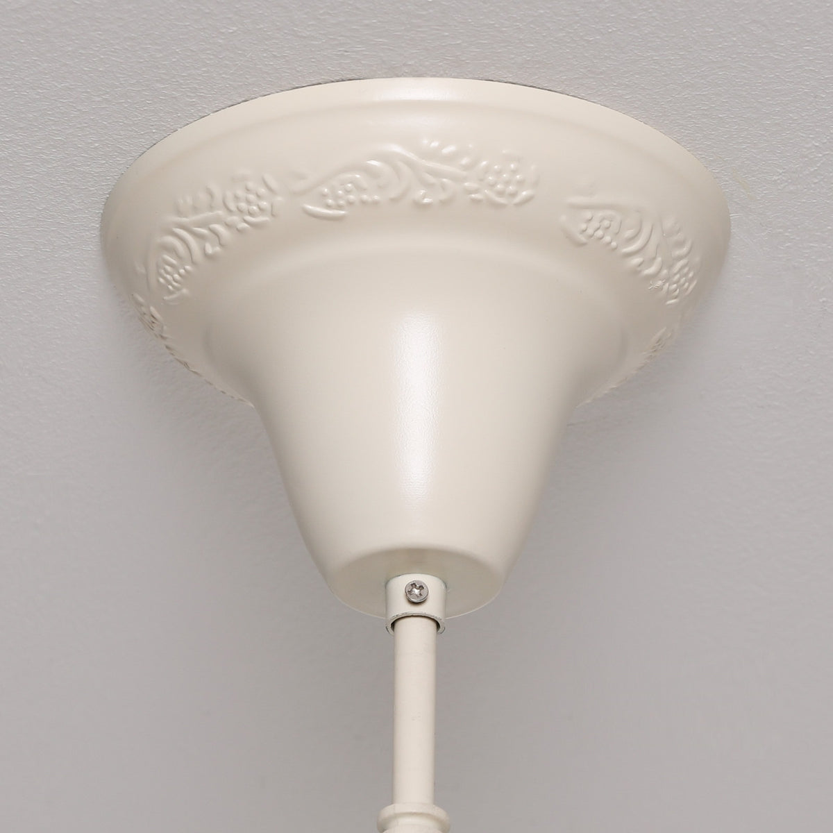 Cream 6 Branch Shallow Cut Glass Chandelier