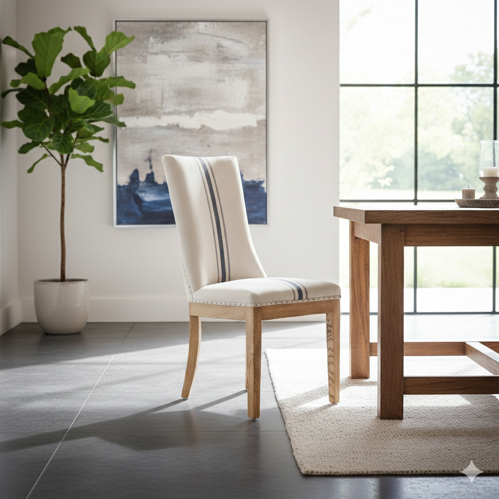 Monroe Blue Stripe Dining Chair