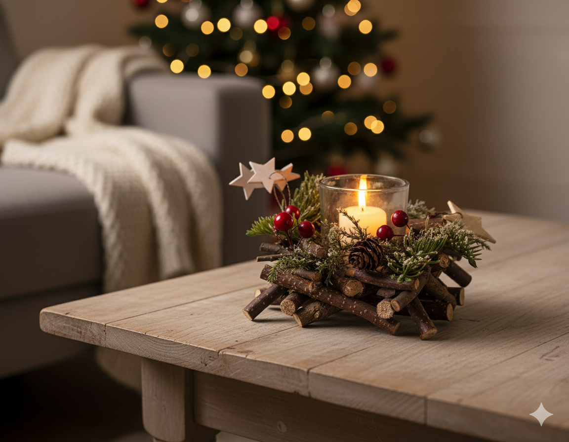 Red Berry Candle Holder