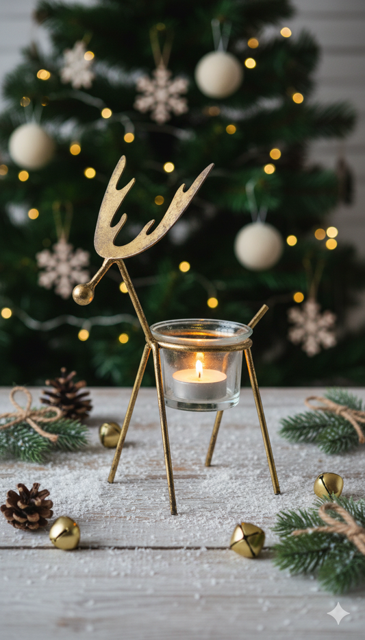 20cm Reindeer Tea Light Holder