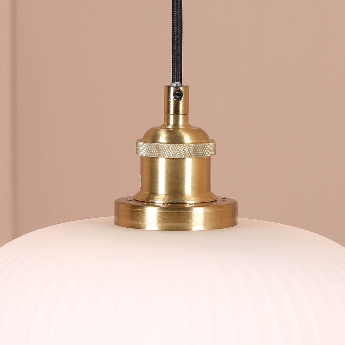 Brushed Brass Fluted Frosted Glass Pendant Ceiling Light