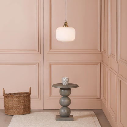 Brushed Brass Fluted Frosted Glass Pendant Ceiling Light