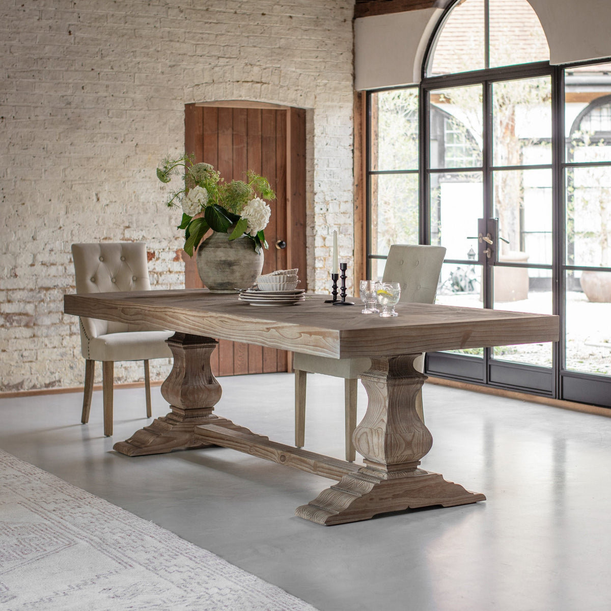 Stanway Large Reclaimed Pine Dining Table — view 1
