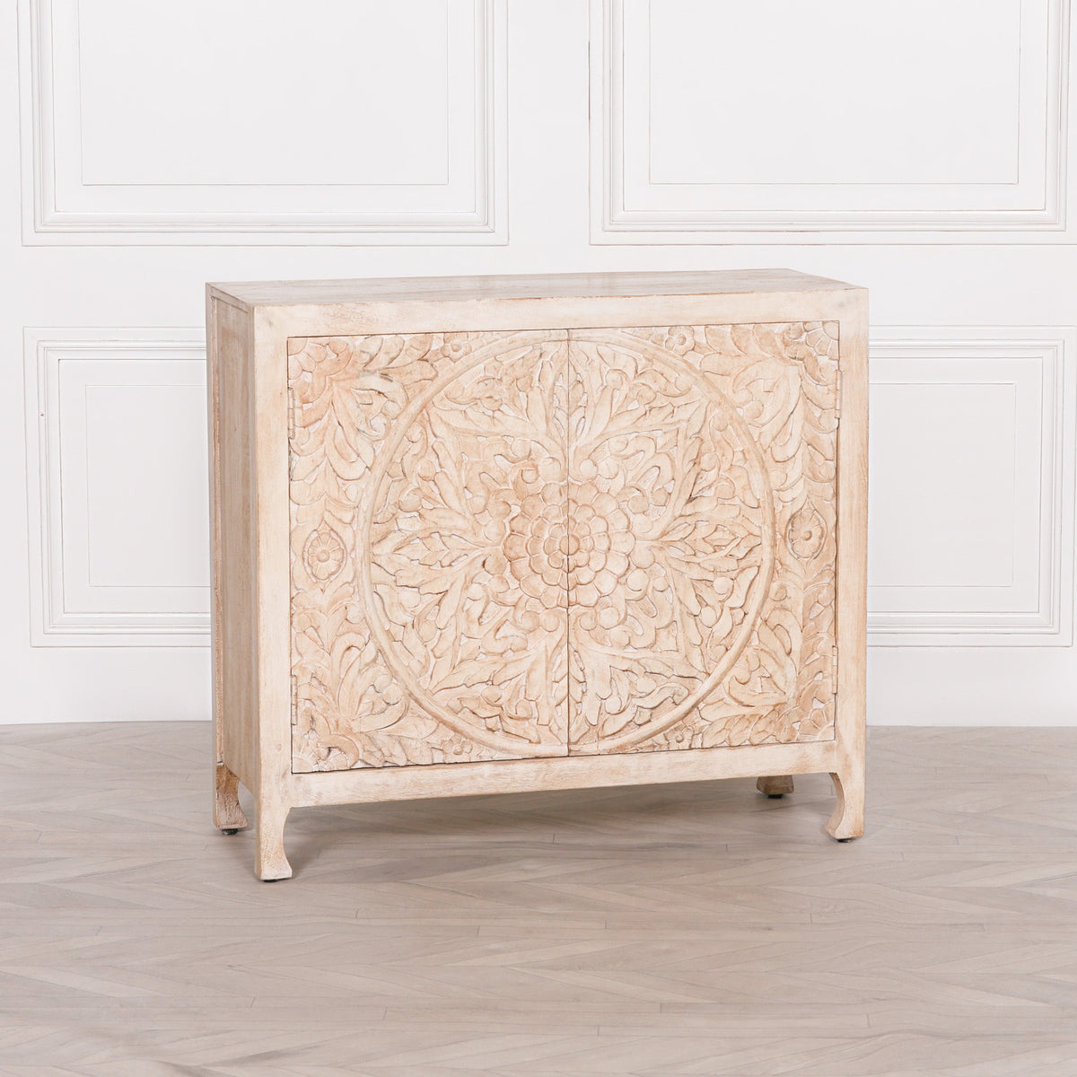 Ornate Wooden 2-Door Cupboard