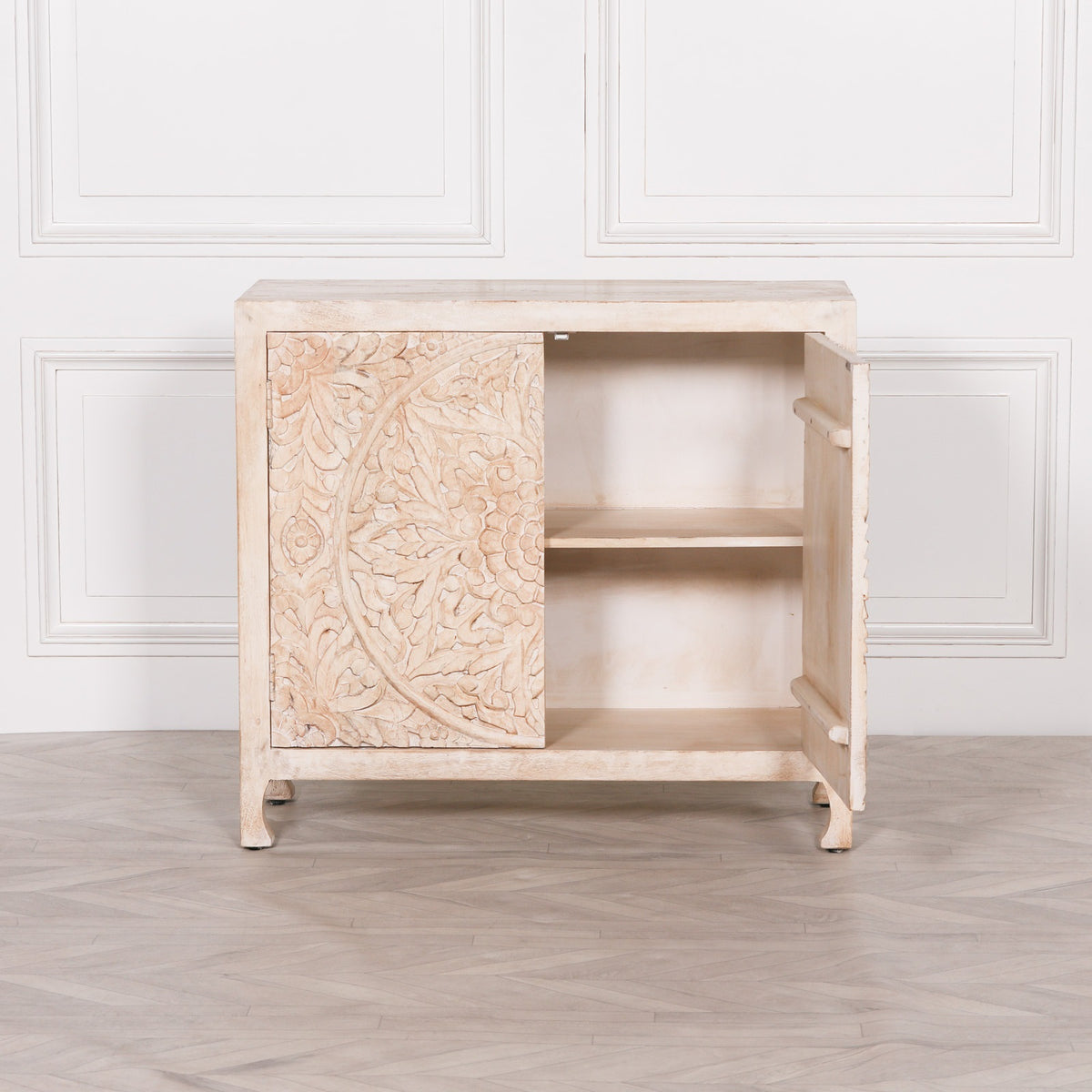 Ornate Wooden 2-Door Cupboard