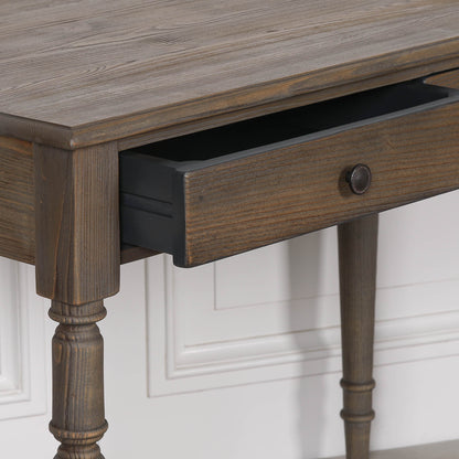 Rustic Pine Writing Desk Console