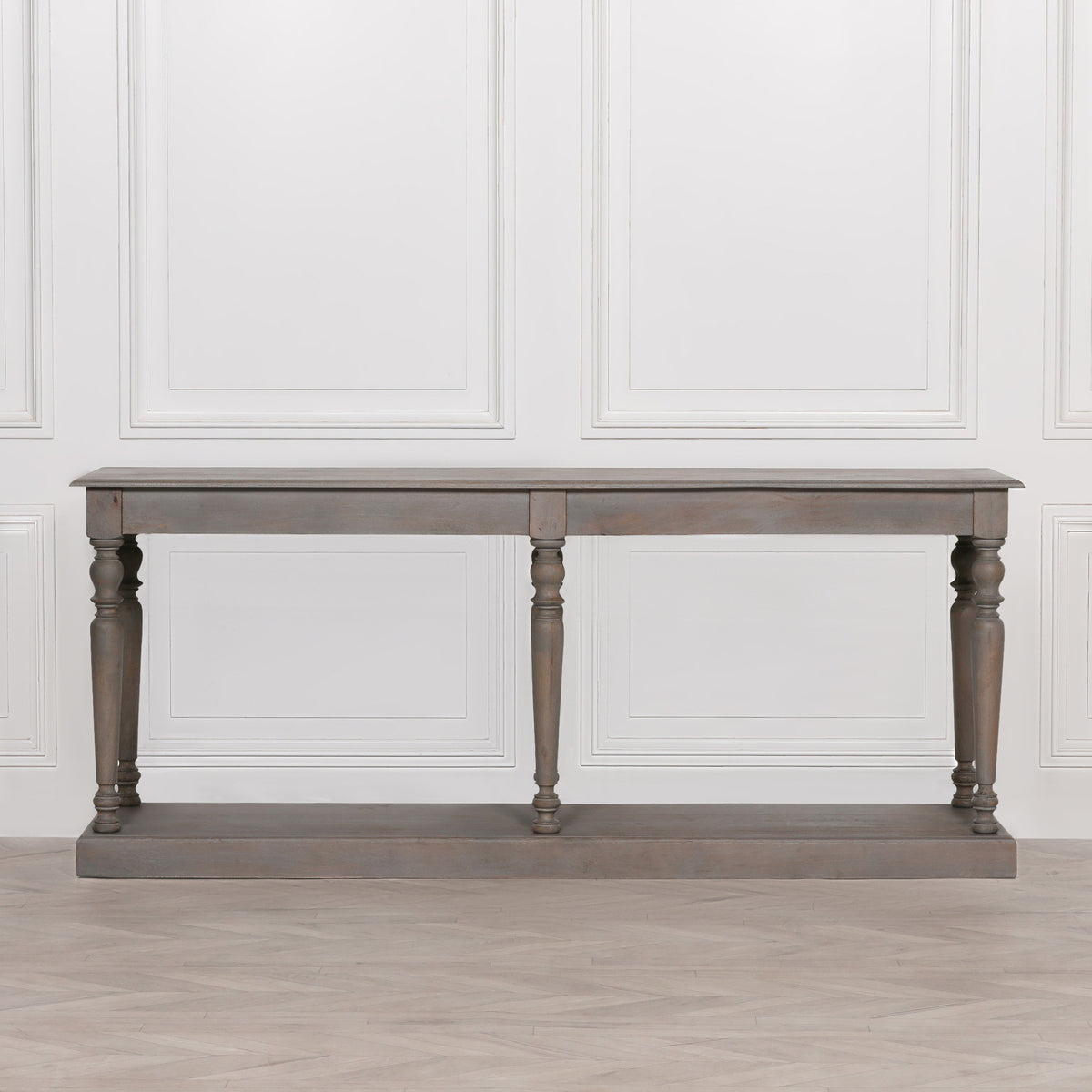 Rustic Wooden Column Leg Console