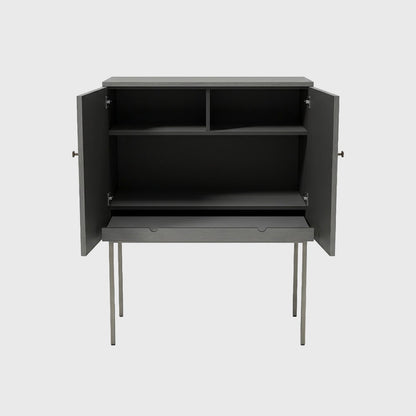 Maison Bronze Bar Cabinet and Shagreen Leather