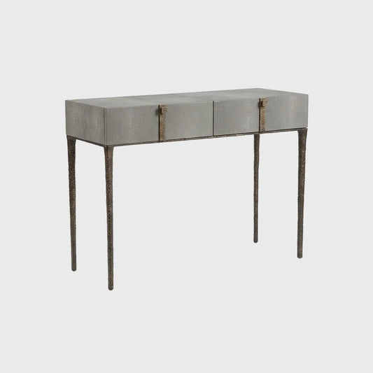 Maison Console Grey Shagreen Leather
