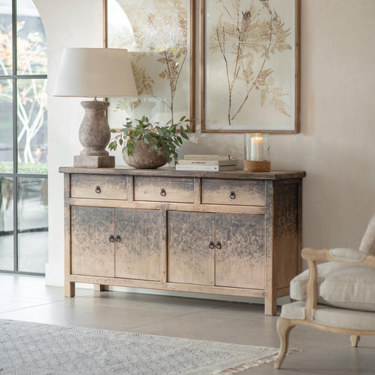 Loxwood Reclaimed Pine 4 Door Sideboard — view 1