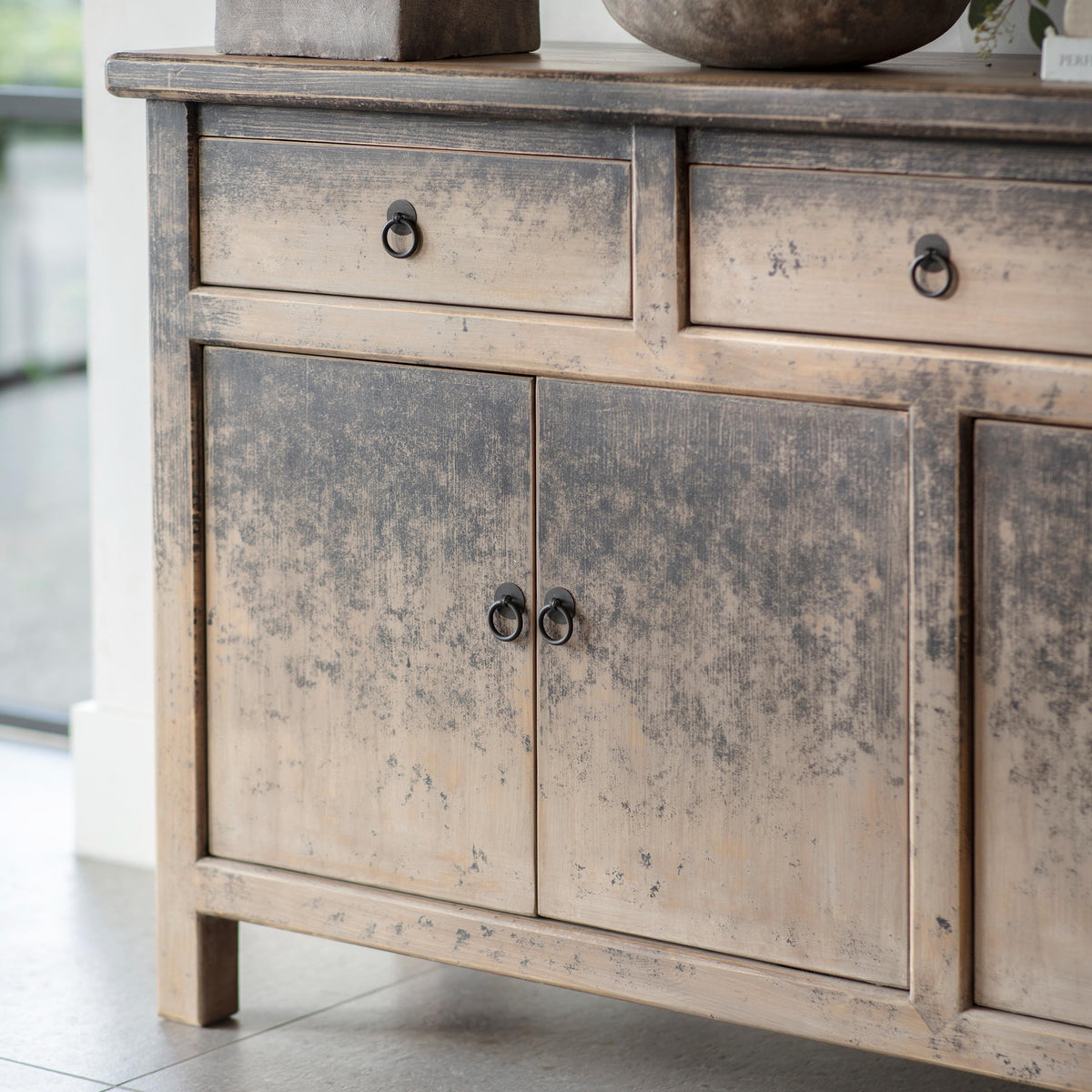 Loxwood Reclaimed Pine 4 Door Sideboard — view 3
