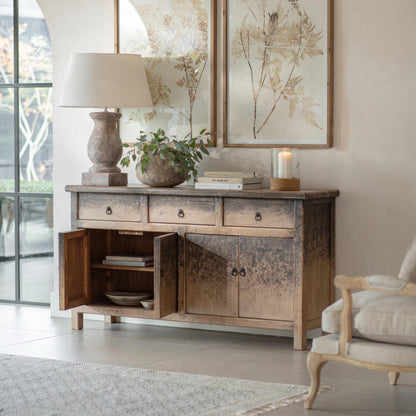 Loxwood Reclaimed Pine 4 Door Sideboard — view 4