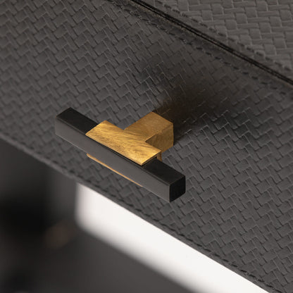Slim Jim Desk Black Woven Leather