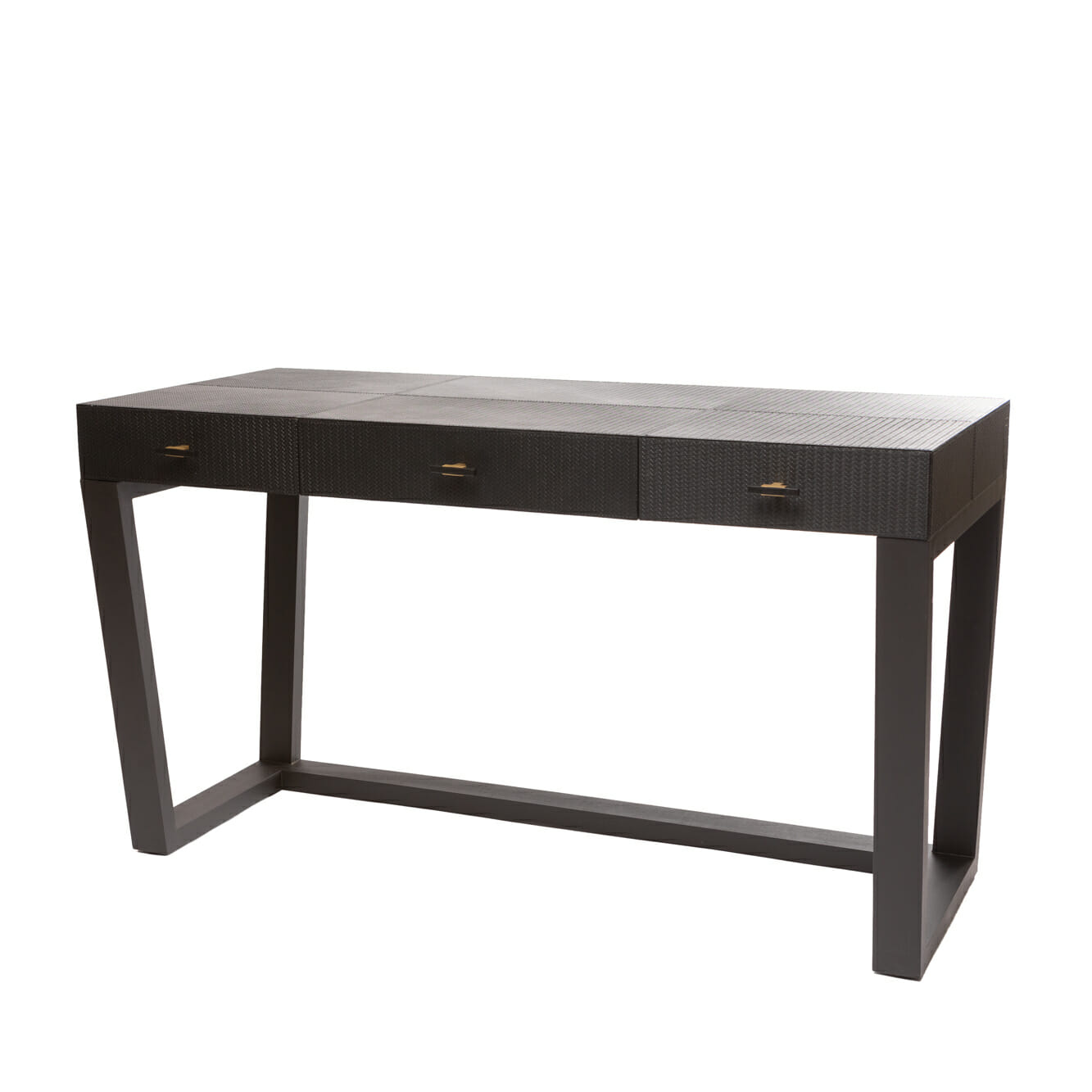 Slim Jim Desk Black Woven Leather