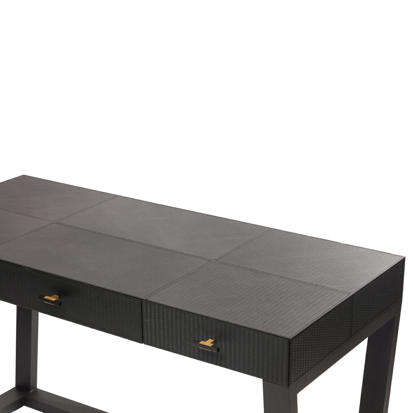 Slim Jim Desk Black Woven Leather