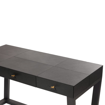 Slim Jim Desk Black Woven Leather