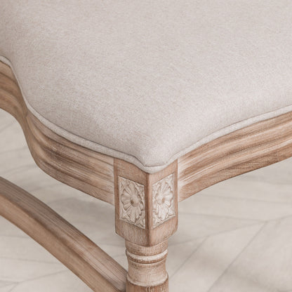 Light Wooden Sloped Rattan Upholstered Dining Chair