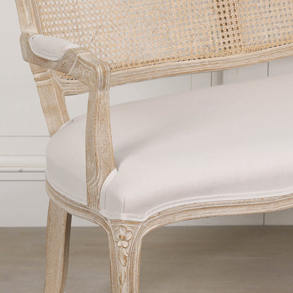 Wooden Louis Upholstered 2 Seater Settee
