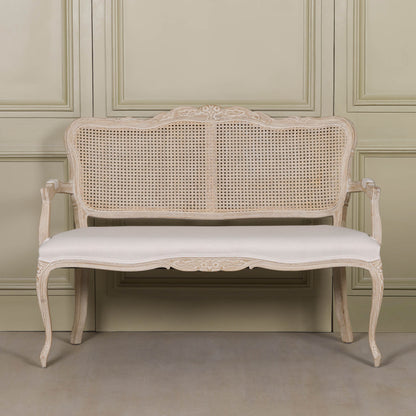 Wooden Louis Upholstered 2 Seater Settee