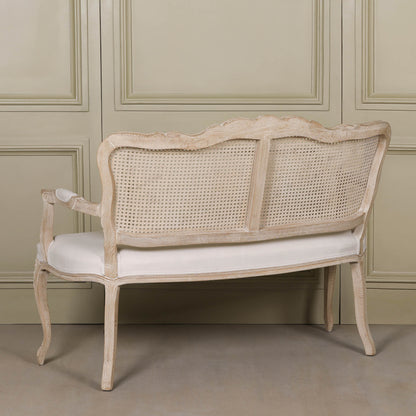 Wooden Louis Upholstered 2 Seater Settee