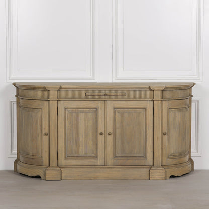 Rustic Wooden Fluted Buffet Sideboard