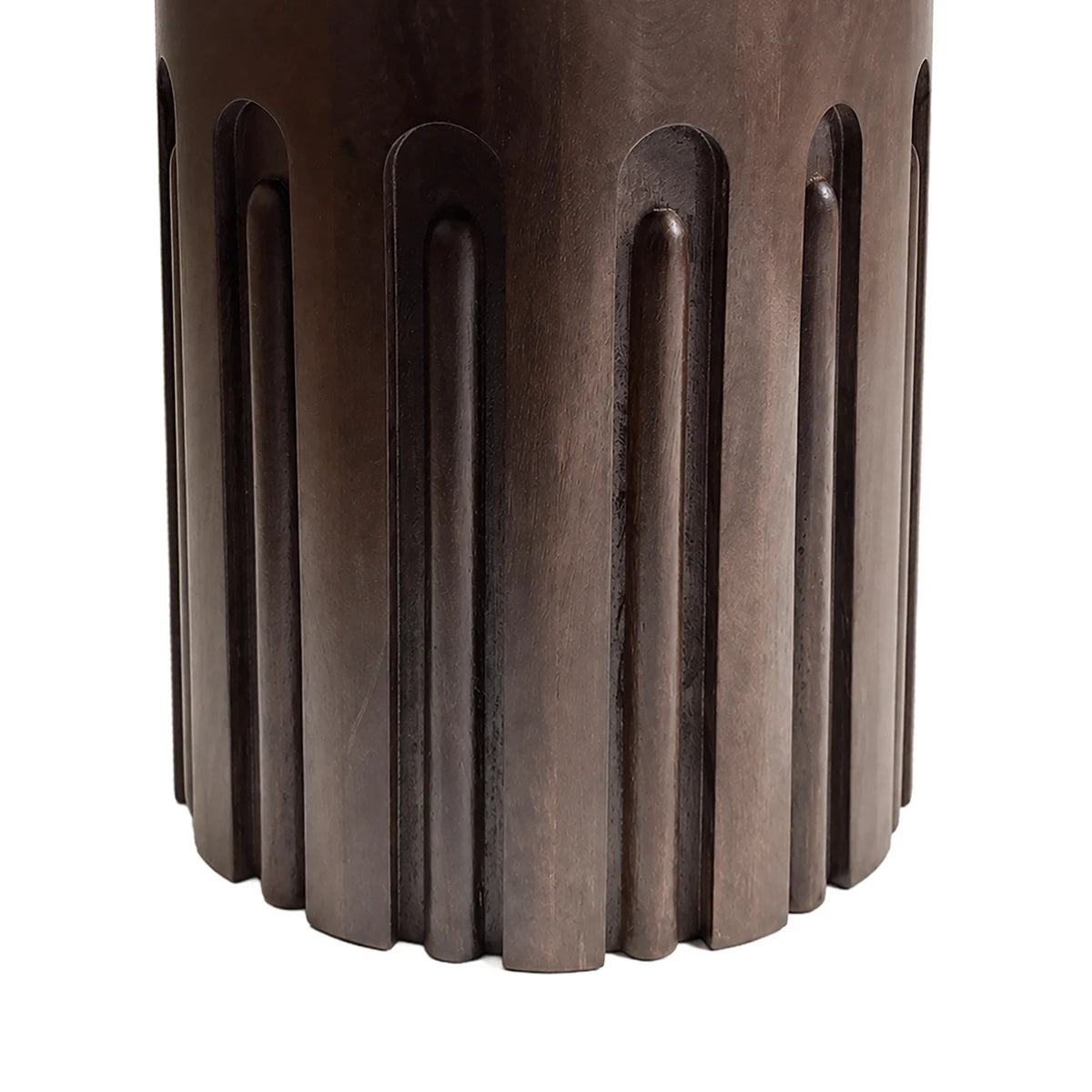 Barola marble and carved mango wood side table