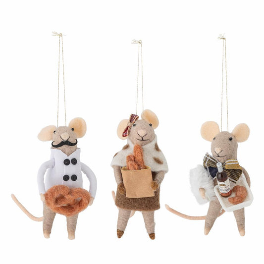 Peo Felt Mouse Ornaments – Set of 3
