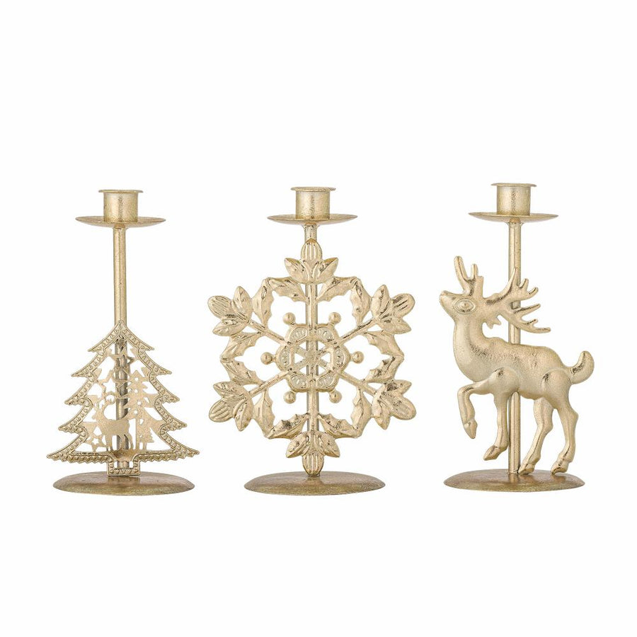 Sauda Gold Candle Holders – Set of 3