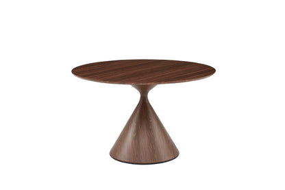 Branden walnut wood effect round dining table