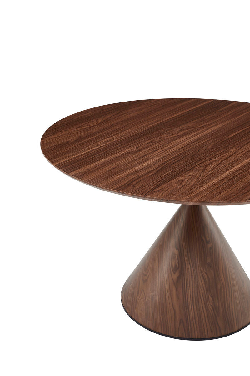 Branden walnut wood effect round dining table