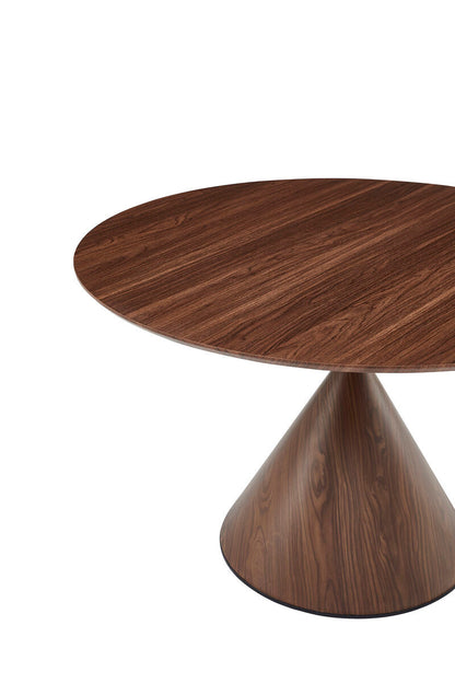 Branden walnut wood effect round dining table